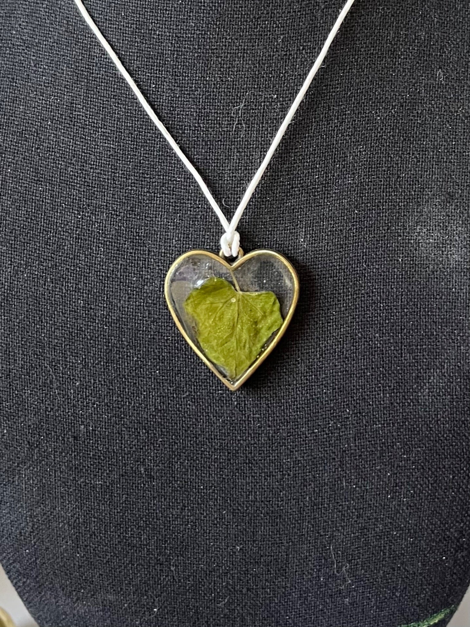 Real Ivy Leaf Heart Necklace | Botanical Resin Pendant | Nature Inspired Jewelr