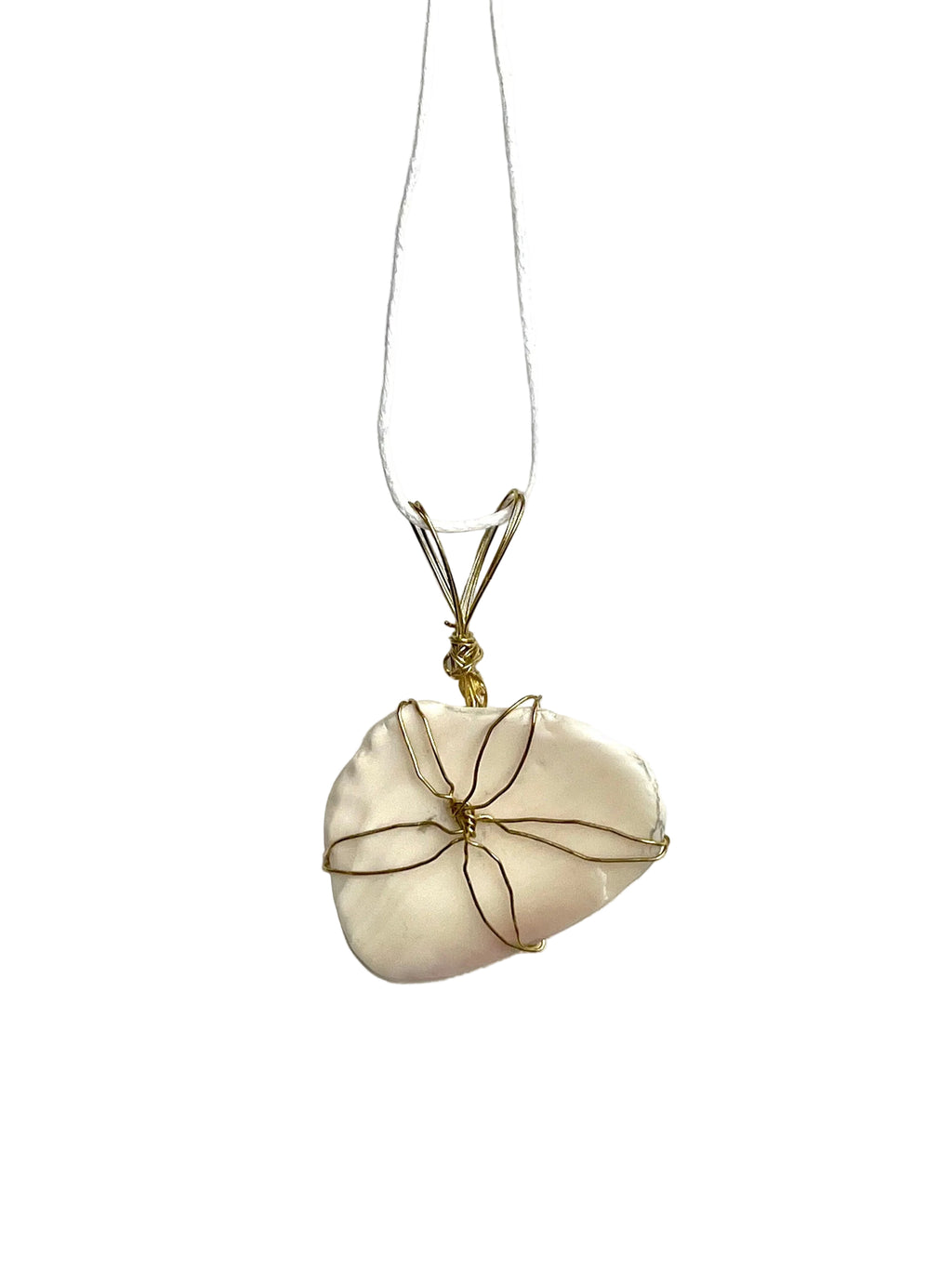 Necklace with a pendant on a white background