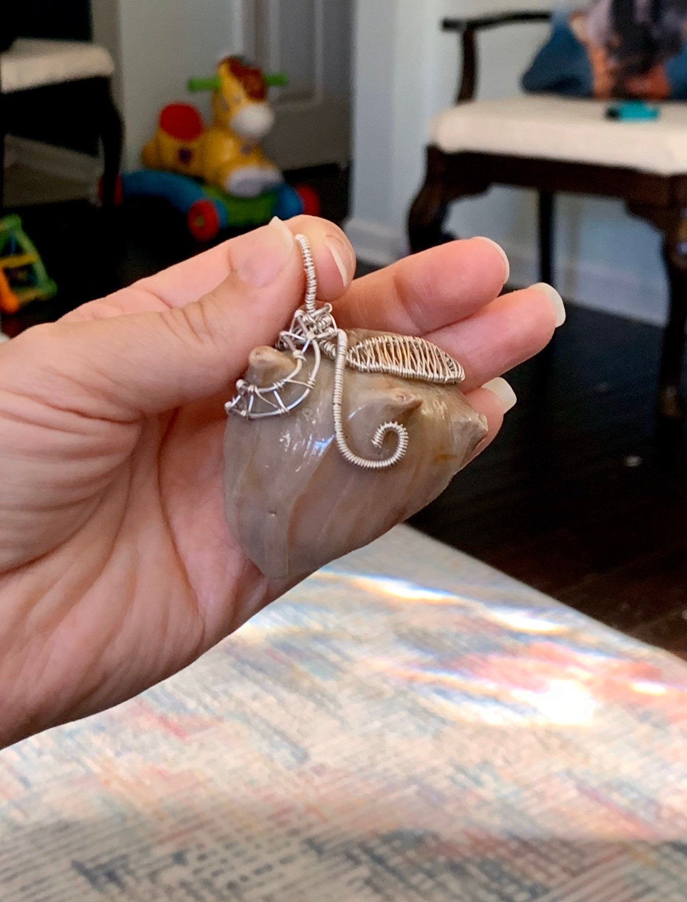 Wire Wrapped Shell Fragment Pendants, Ocean Inspired Jewelry, Gift for Beach Lover, Statement Necklace, Authentic Shells