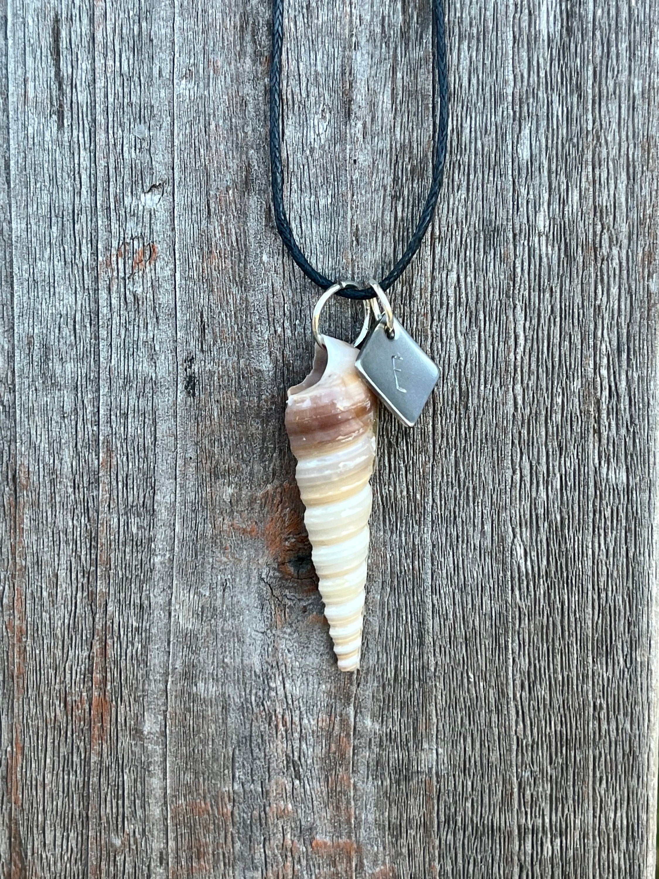 Seashell Necklace | Resin Coated Auger Shell Pendant