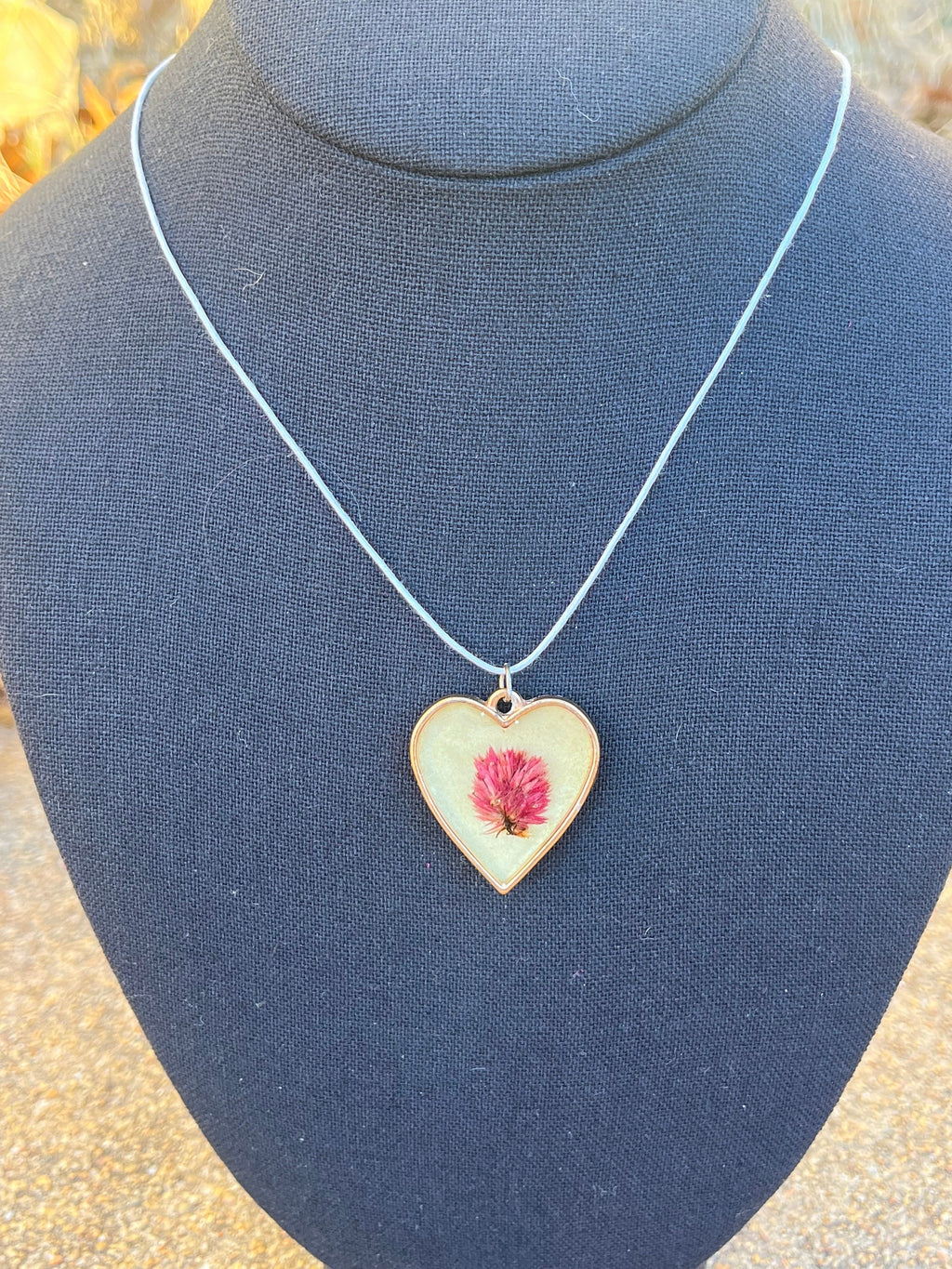 Pressed Flower Heart Necklace | Real Flower Resin Pendant | Romantic Nature Jewelry