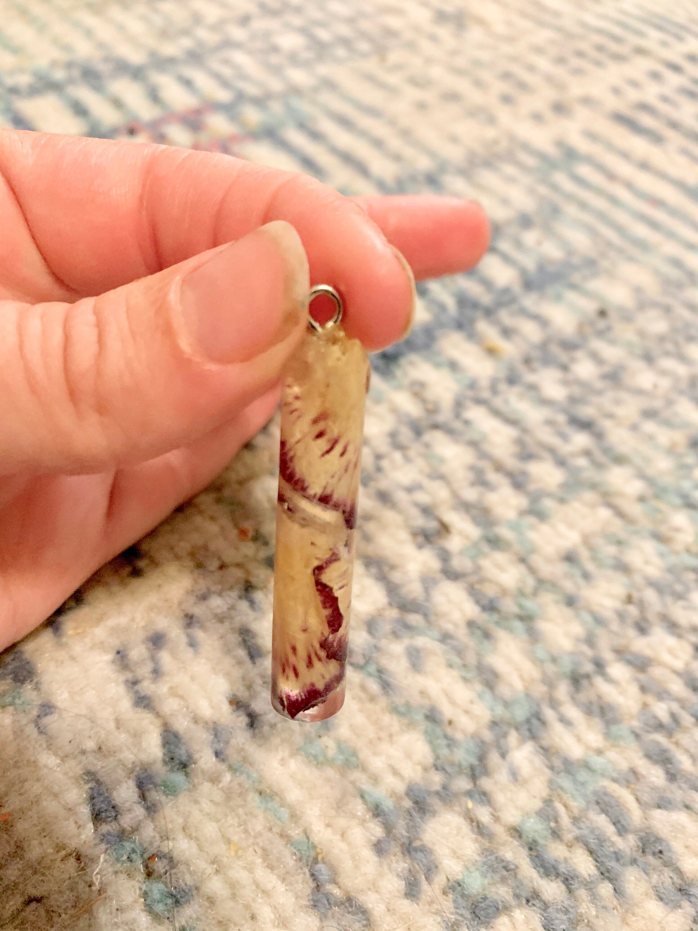 Pressed Petal Resin Necklace | Yellow & Maroon Floral Pendant