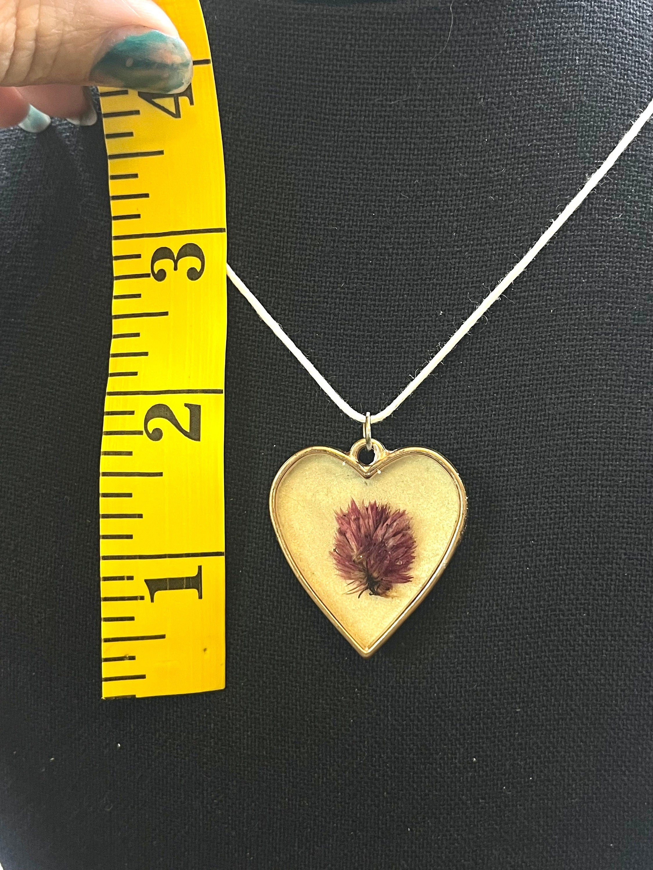 Pressed Flower Heart Necklace | Real Flower Resin Pendant | Romantic Nature Jewelry