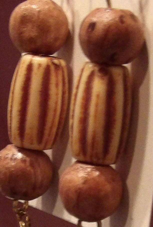 Wood Drop Earrings | Wire Wrapped Bead Earrings