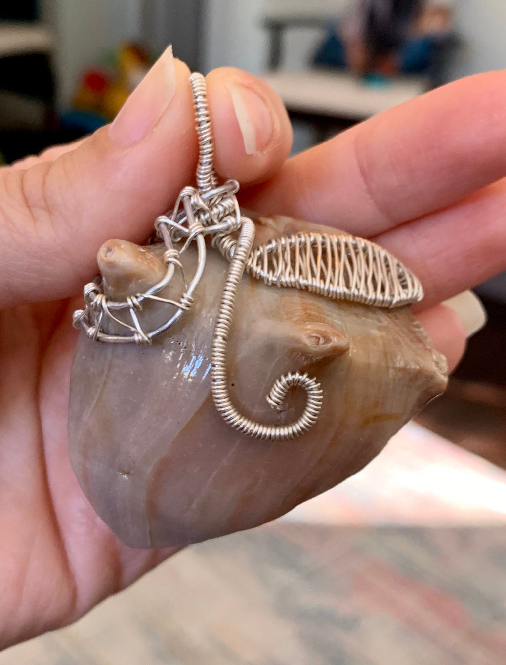 Wire Wrapped Shell Fragment Pendants, Ocean Inspired Jewelry, Gift for Beach Lover, Statement Necklace, Authentic Shells