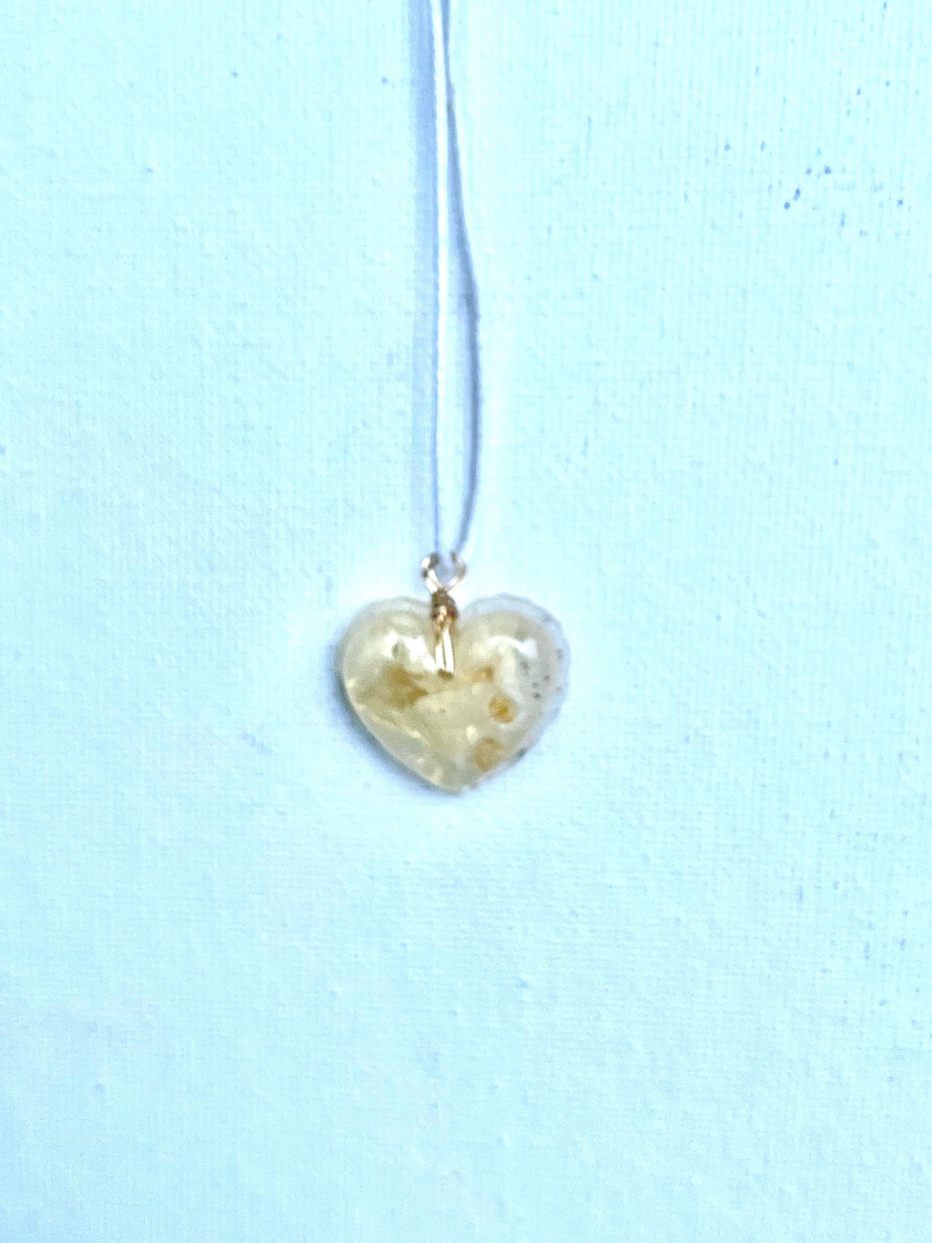 White Heart Pendant, Baby Breath in Resin Jewelry, Pressed Flowers Matching Sets, Real Flower Necklace, White Floral Accessories