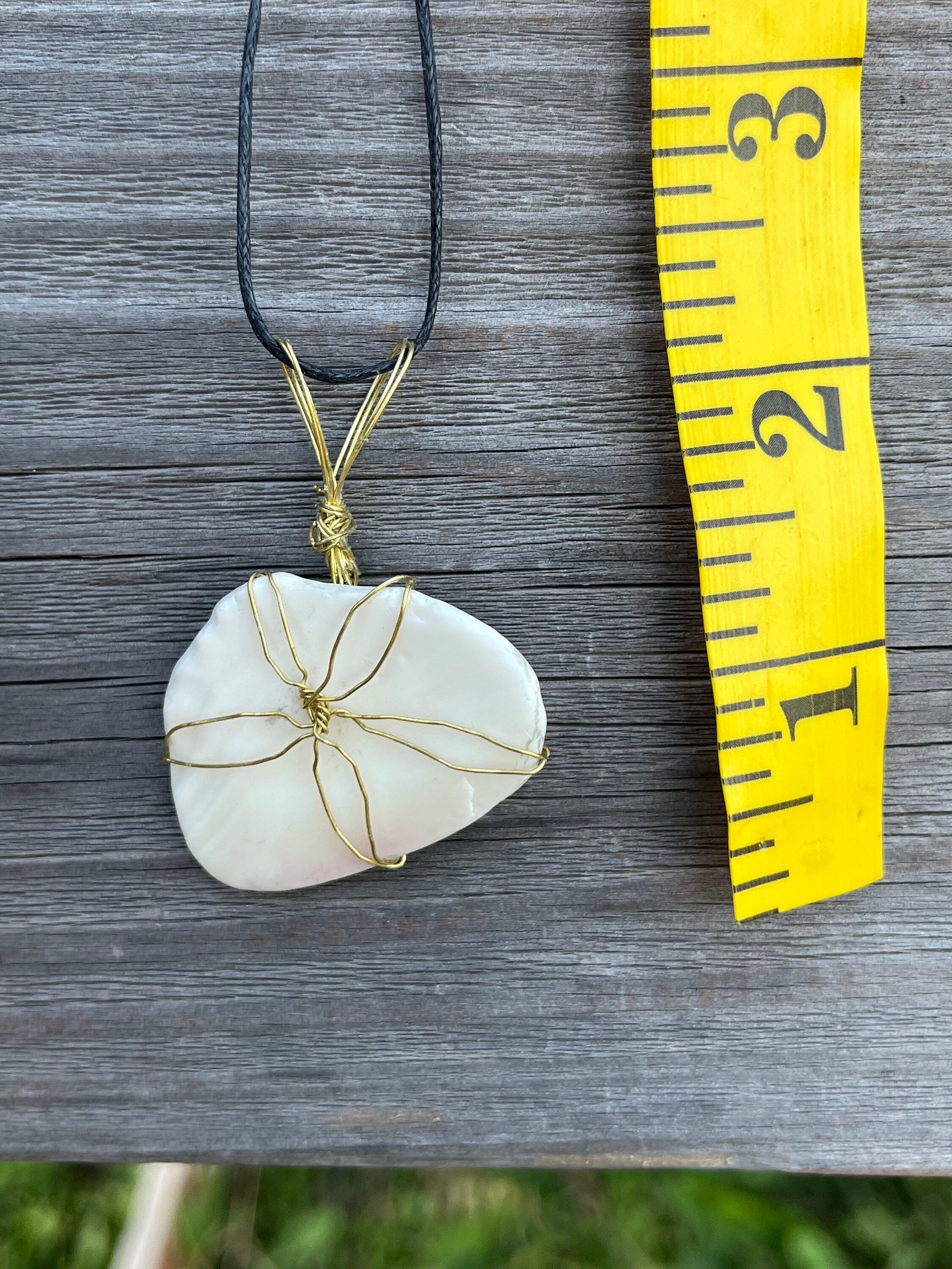 Shell Fragment Necklace, Wire Wrapped Seashell Pendant Necklaces, Genuine Seashell Jewelry, Ocean Inspired Pendants