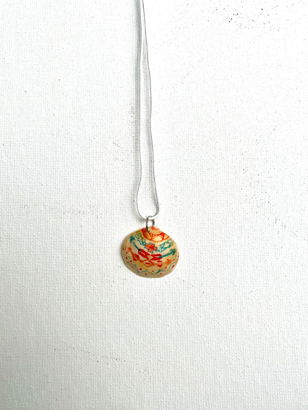 Decorated Shell Necklace| Multi-Colored Seashell Pendant