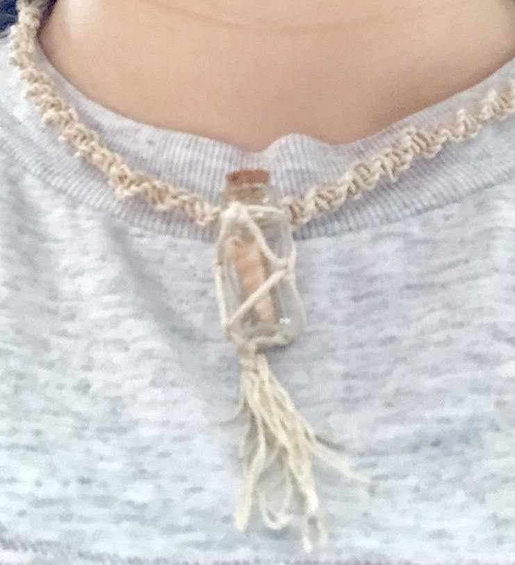 Glass Bottle Pendant Necklaces, Shell in a Bottle Pendant