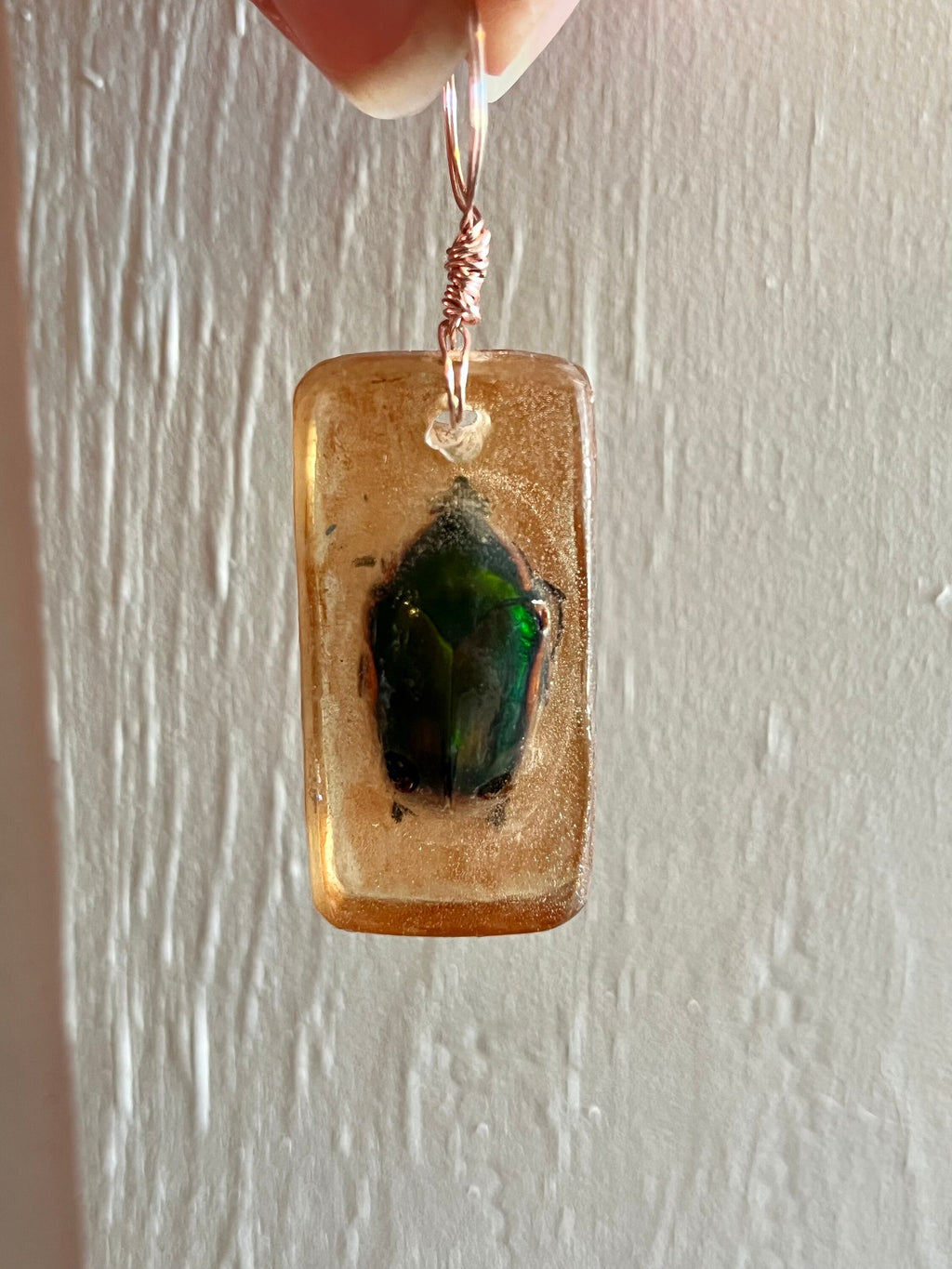 Beetle Necklace | Green Jewel Beetle Pendant andcrafted Resin Jewelry with Natural Beauty