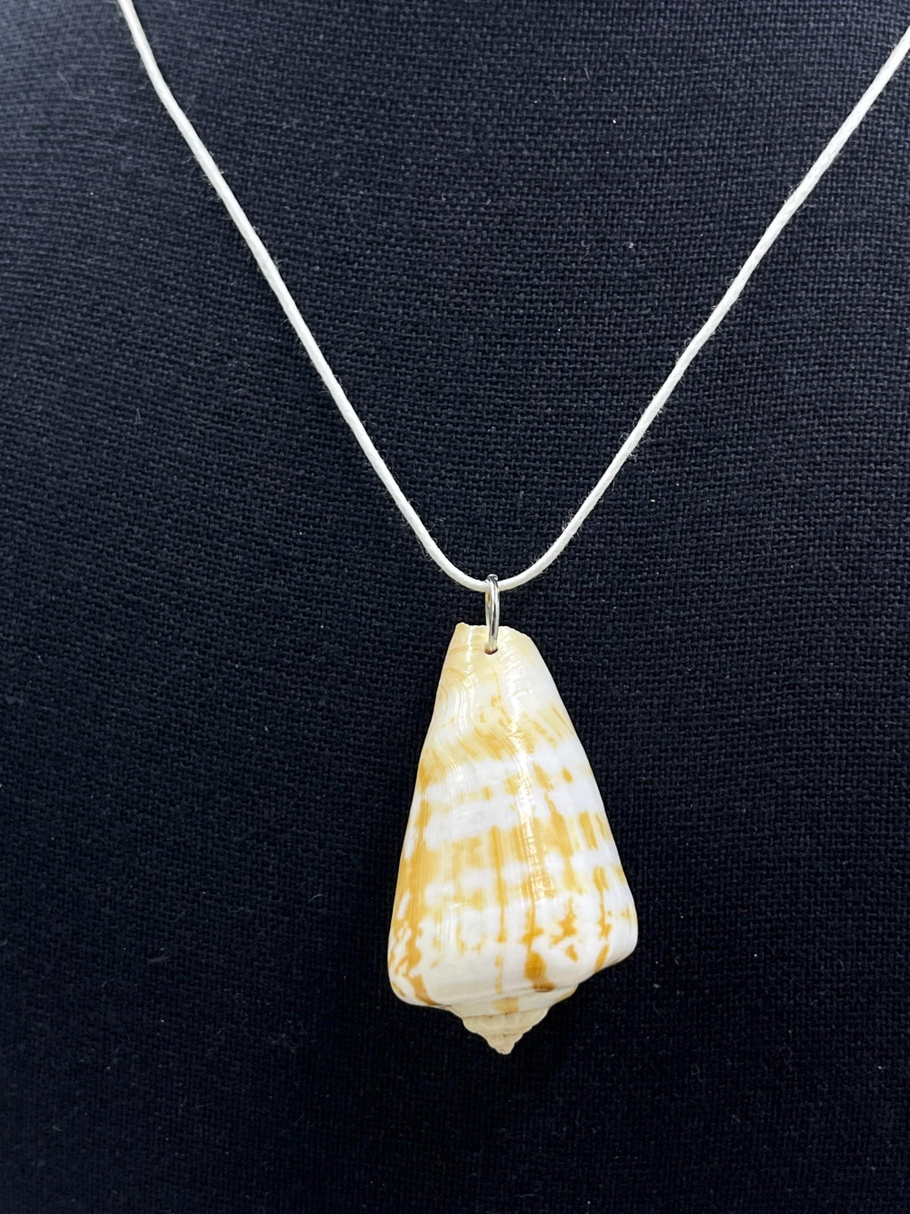 Alphabet Cone Shell Necklace | Orange and White Spotted Seashell Pendant