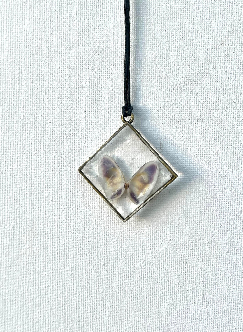 Oyster Shells in Resin Necklace | Butterfly Seashell Pendant