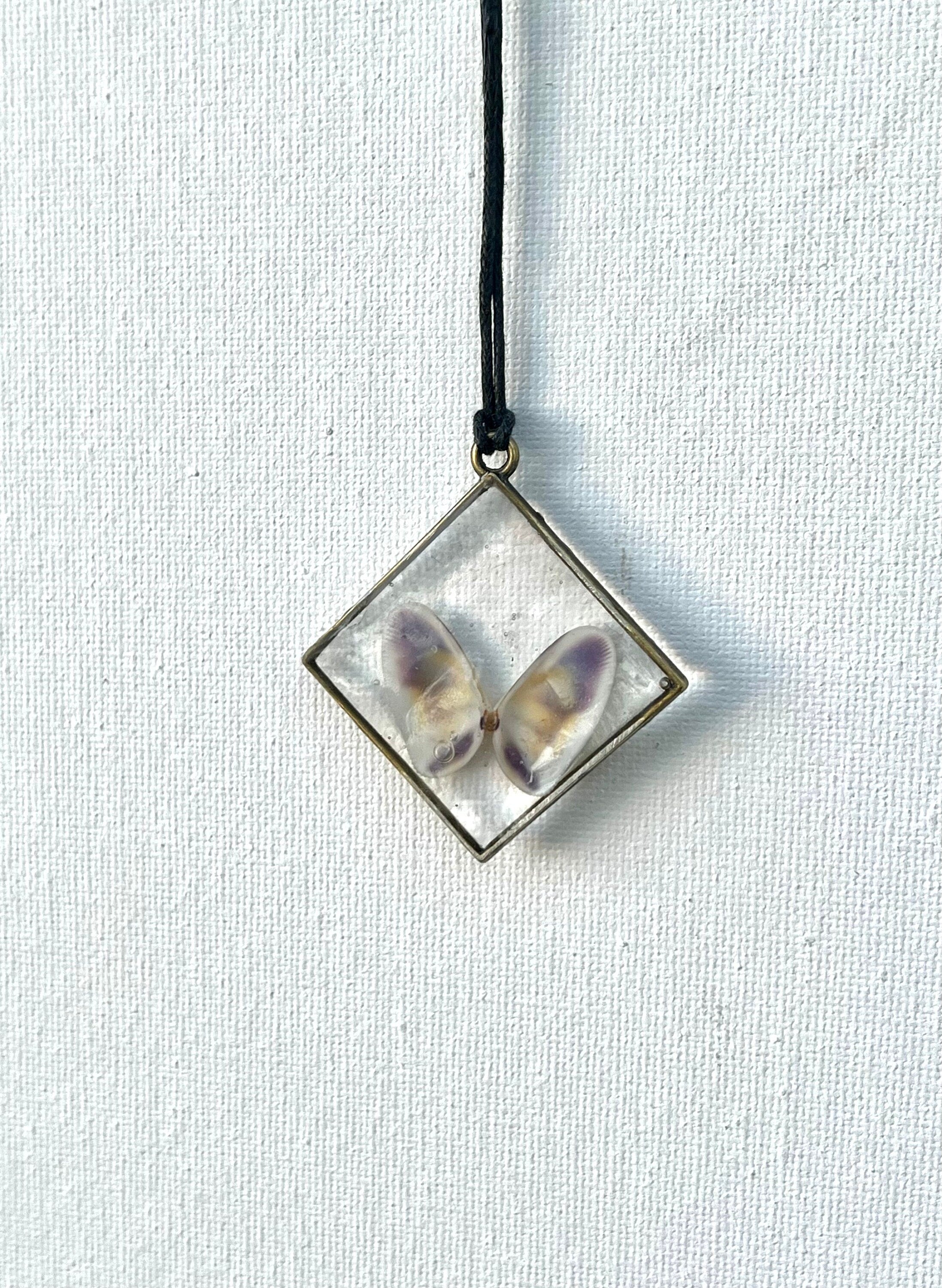 Oyster Shells in Resin Necklace | Butterfly Seashell Pendant