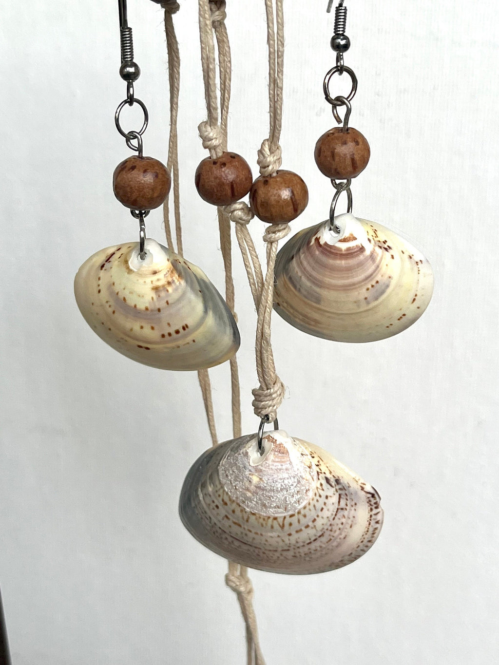 Matching Shell Necklace and Earrings, Seashell Jewelry Set, Gift for Mom / Daughter, Ocean Inspired