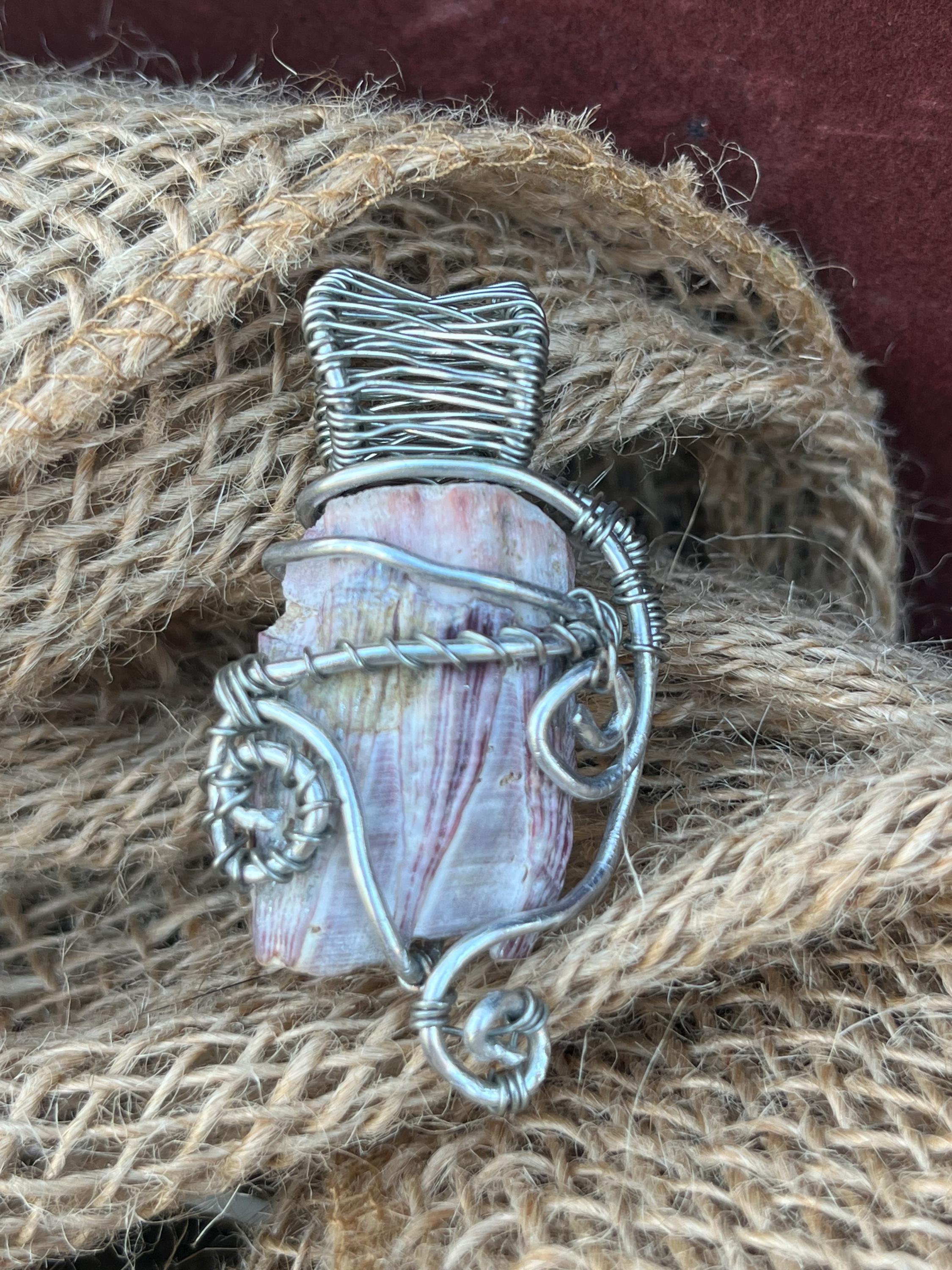 Coral Fragment Necklace, Wire Wrapped Coral, One of a Kind Purple Coral Jewelry, Ocean Accessories for Her, Mermaid Core Pendant