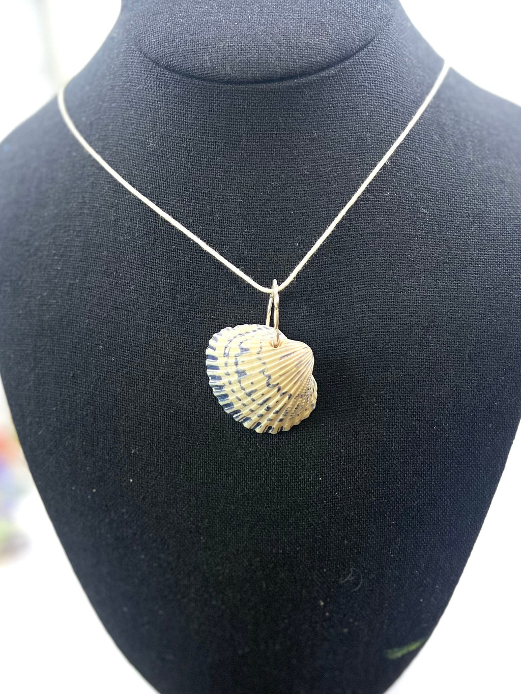 Hand Drawn Shell Pendant Necklace | Indigo Blue Coastal Jewelry