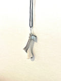 Shell Fragment Pendant | Wire Wrapped White Seashell Necklace