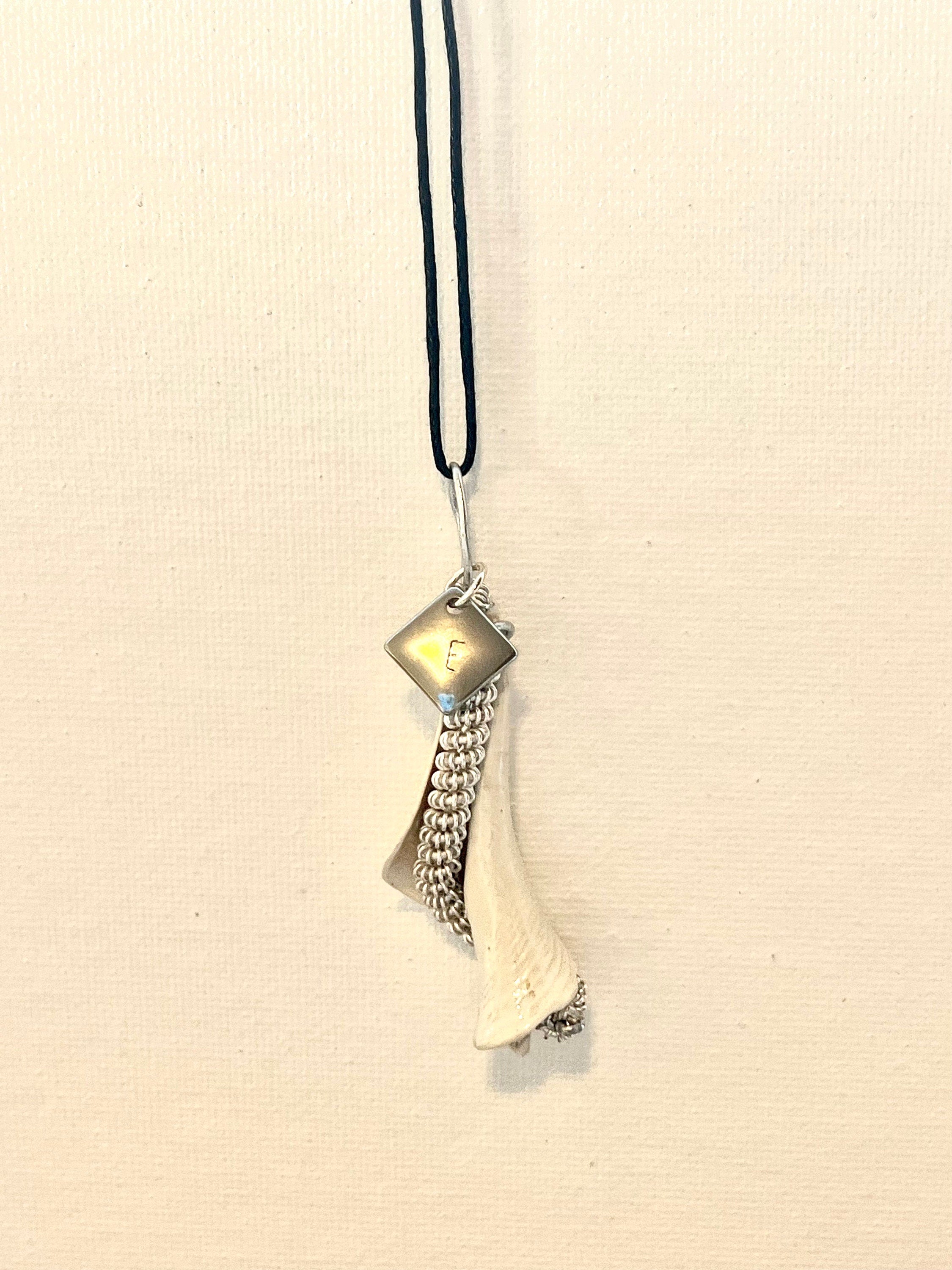 Wire Wrapped White Shell Fragment Pendant, Ocean Inspired Jewelry, Gift for Beach Lover, Statement Necklace, Authentic Shells