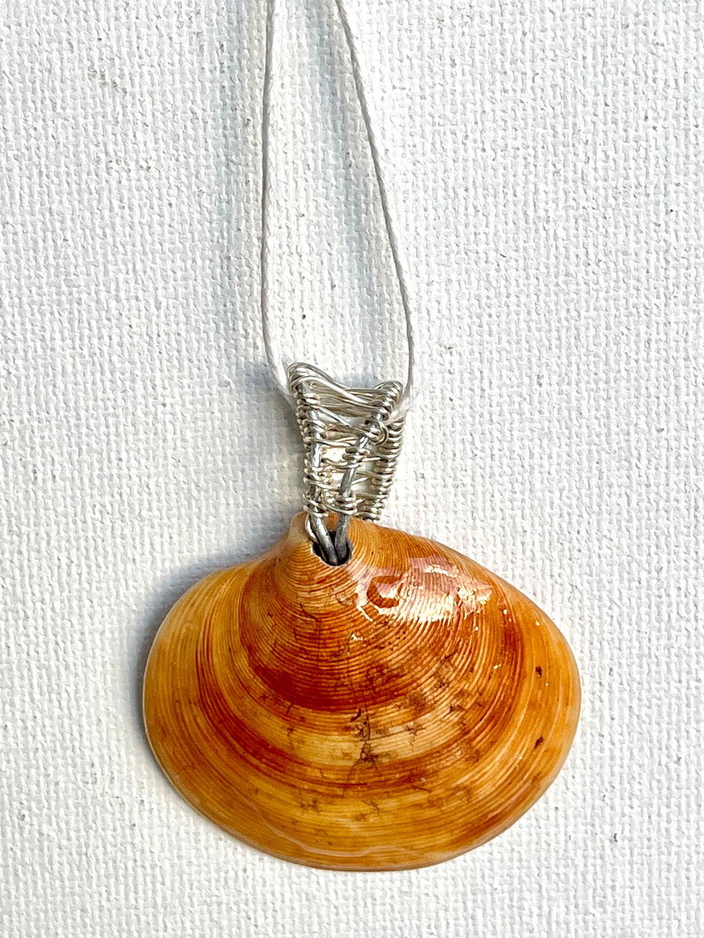 Orange Shell Pendant Necklace | Reversible Coastal Jewelry