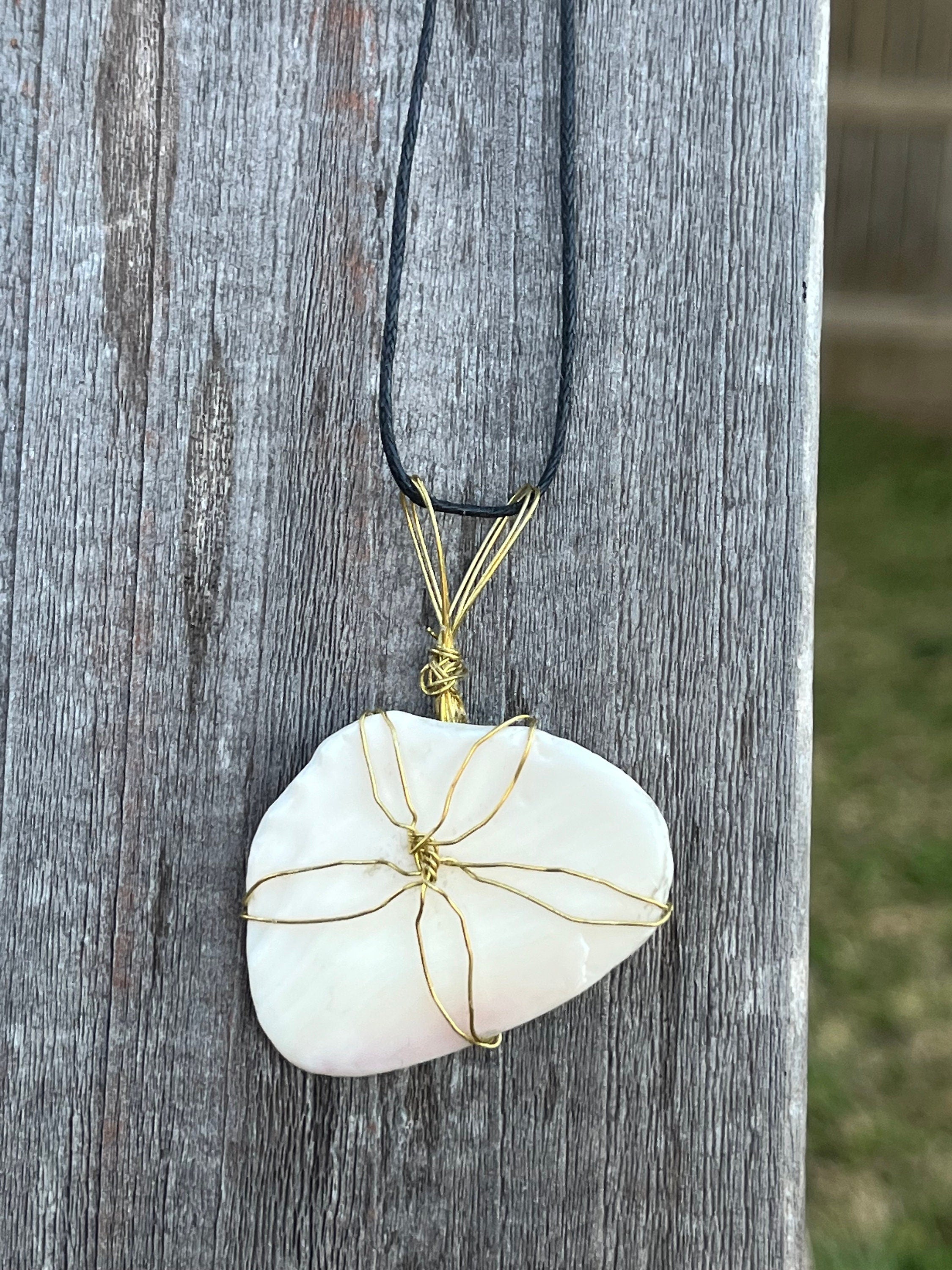 Shell Fragment Necklace, Wire Wrapped Seashell Pendant Necklaces, Genuine Seashell Jewelry, Ocean Inspired Pendants