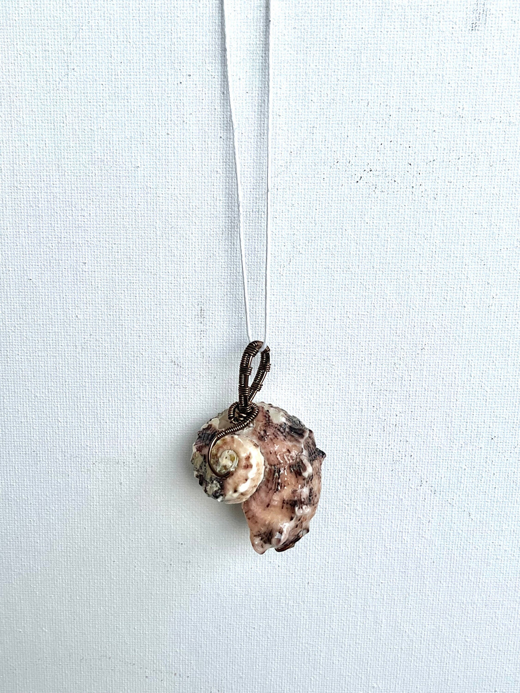 Wire Wrapped Natural Shell Pendant, Spiral Shell with Simple Wire Wrap, Ariel / Little Mermaid Pendant, Beach Jewelry