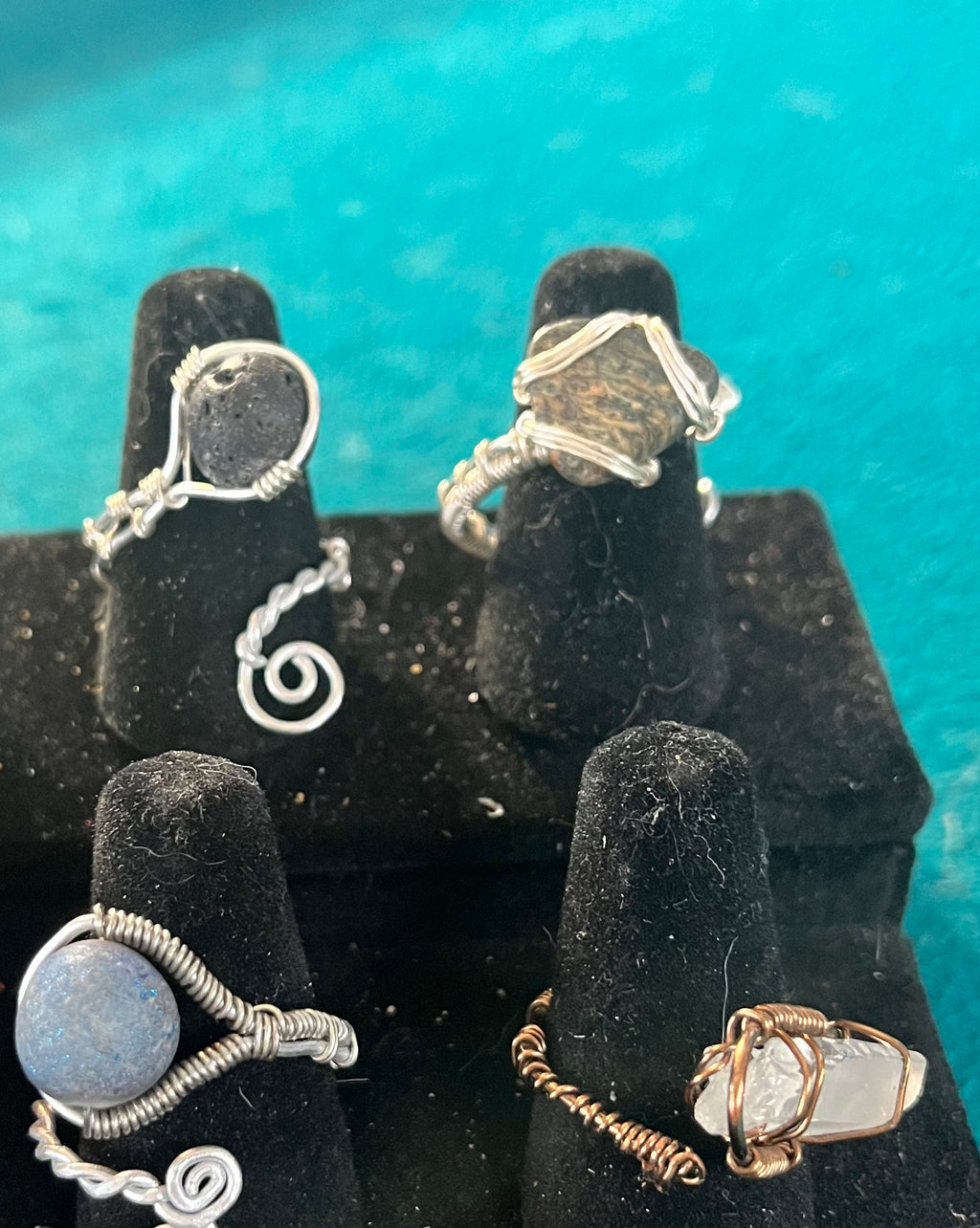 Unakite Stone Ring Adjustable Ring, Wire Wrapped Semi Precious Gemstone Ring, Boho Style Rings, Everyday Jewelry, Stacking Rings