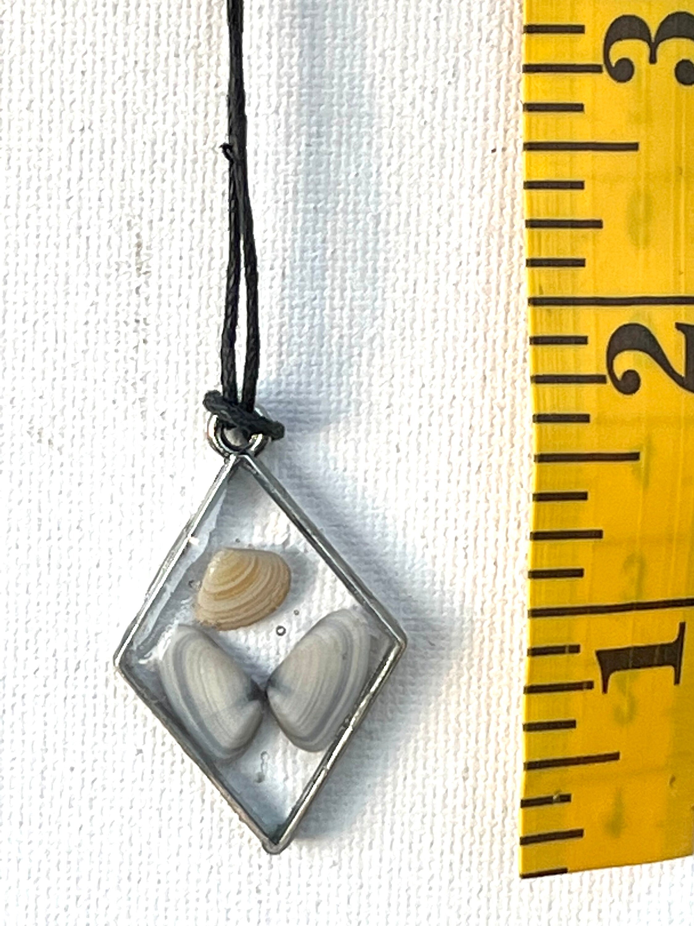 Butterfly Oyster Shells in Resin Pendant, Authentic Seashell Necklace, Mermaid Seashell Jewelry, Whimsical Beach Accessory