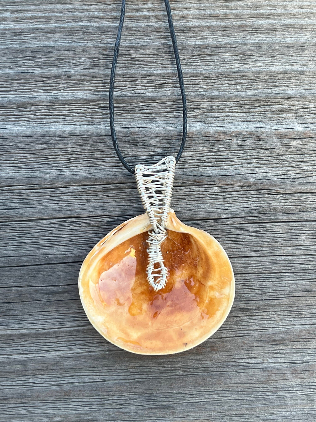 Orange Shell Pendant Necklace | Reversible Coastal Jewelry