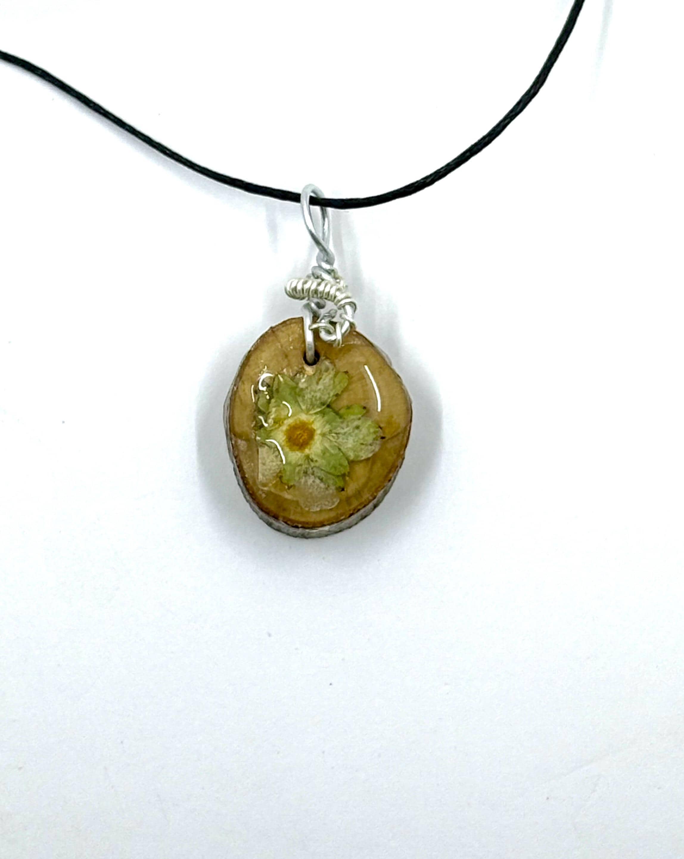 Yellow Flower Matching Set. Cinquefoil Earrings and Necklace, Unique Botanical Jewelry, One of a Kind Gift for Her