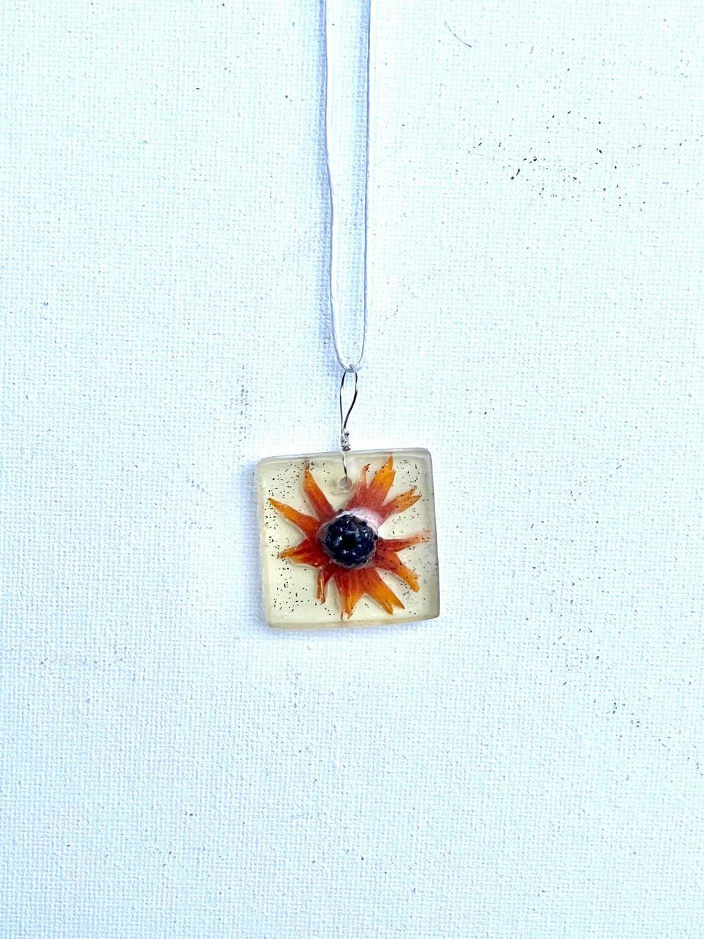 Resin Necklace | Black Eyed Susan Flower Pendant
