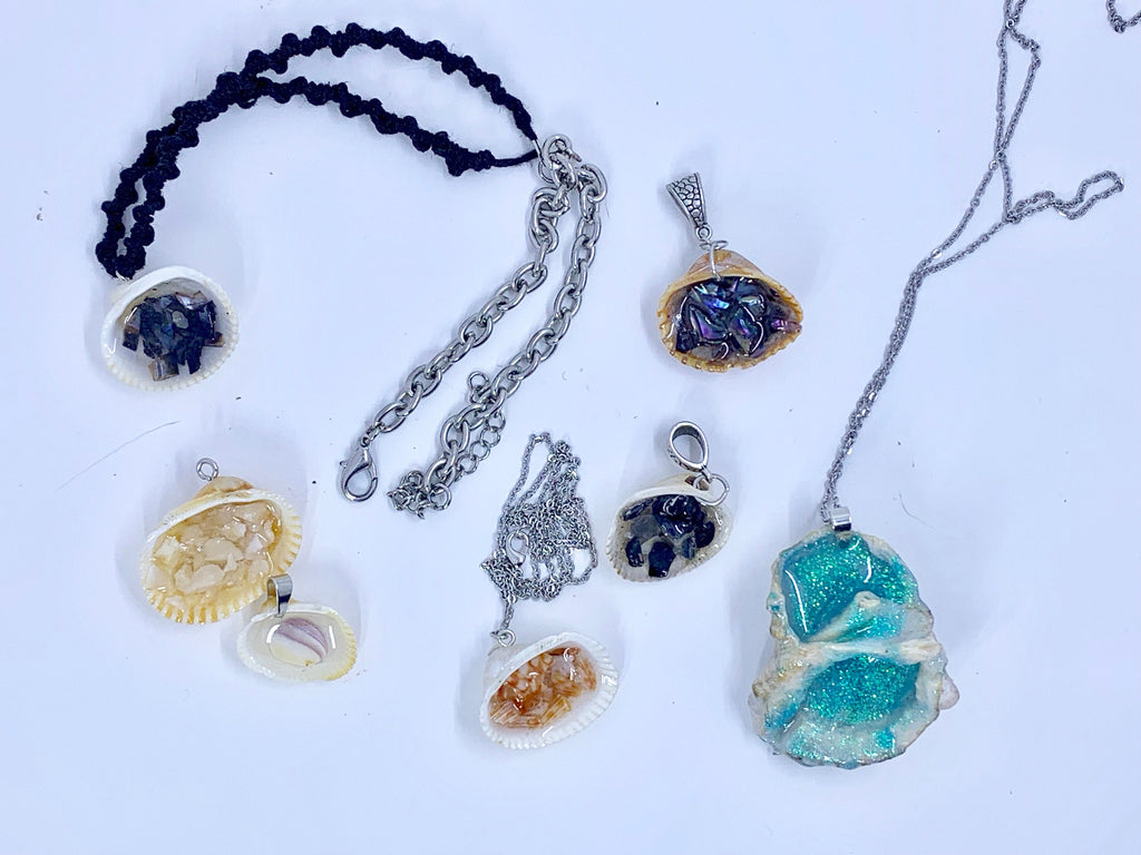 Seashell and Resin Pendant | Seashell Jewelry