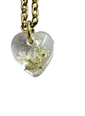 Queen Anne's Lace Heart Necklace | Tiny Botanical Pendant | Nature Jewelry Gift