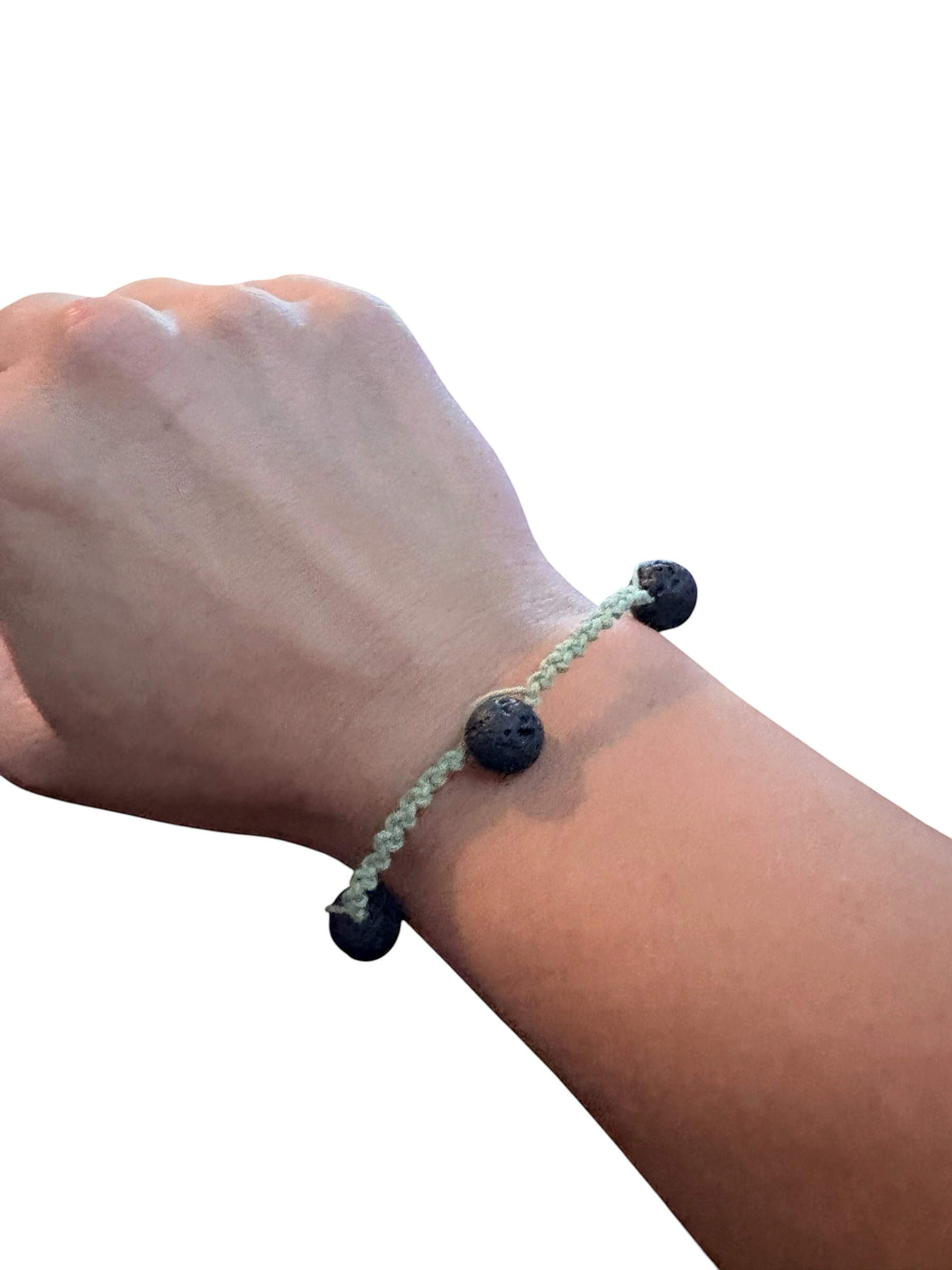 Lava Stone Friendship Bracelet | Hemp and Stone Adjustable Bracelet