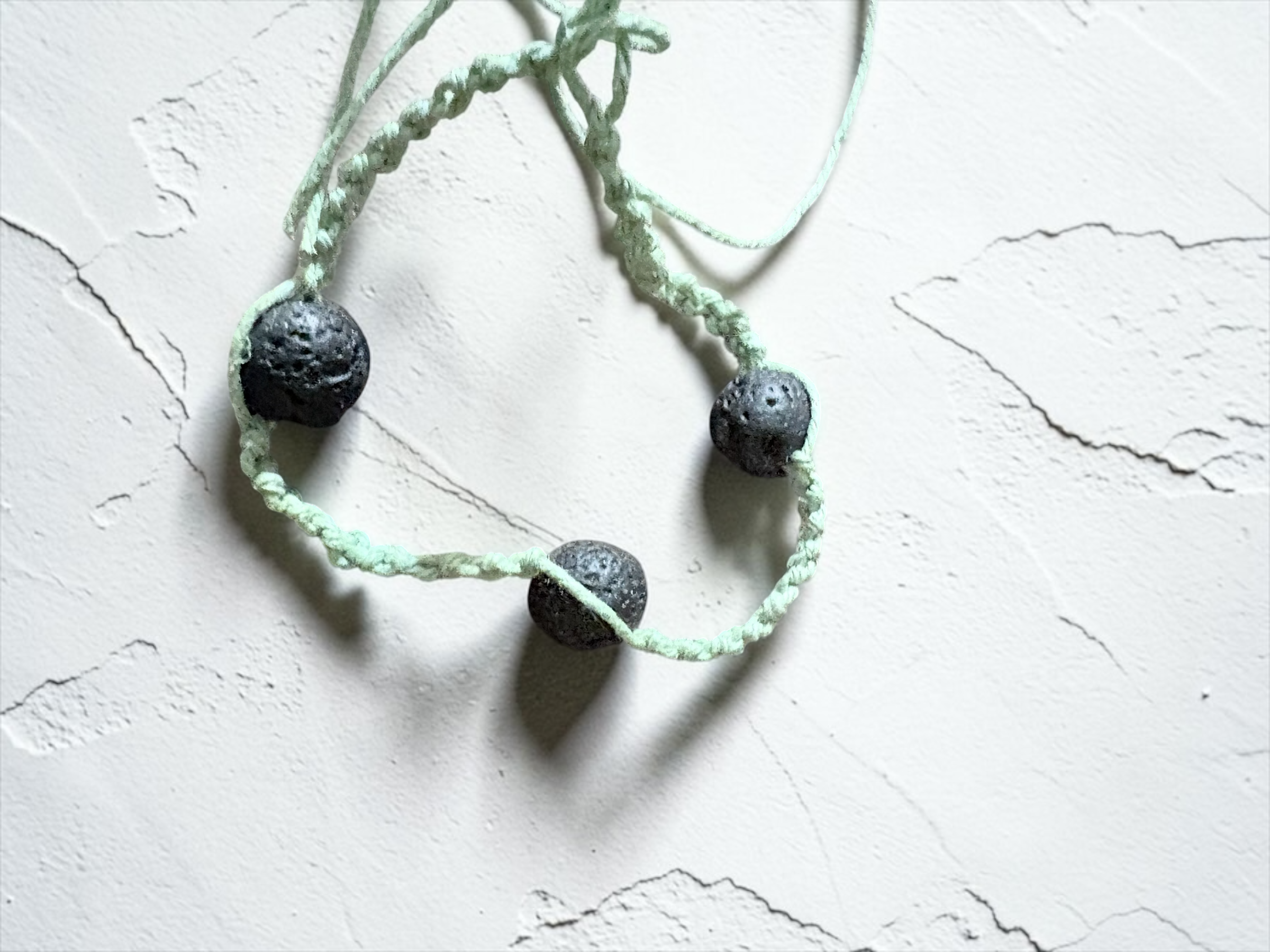 Lava Stone Friendship Bracelet | Hemp and Stone Adjustable Bracelet