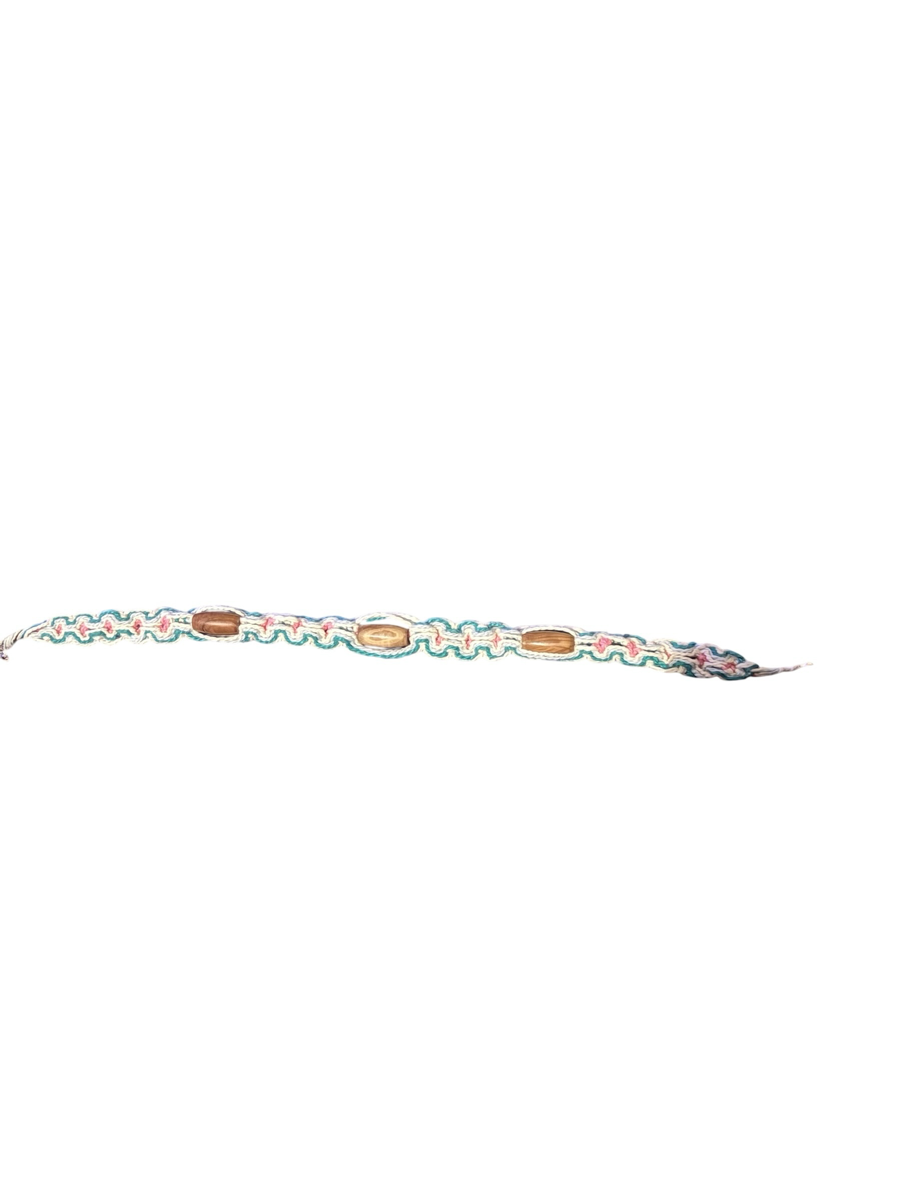 Wooden Bead Macrame Necklace | Smooth Olive Wood Beads