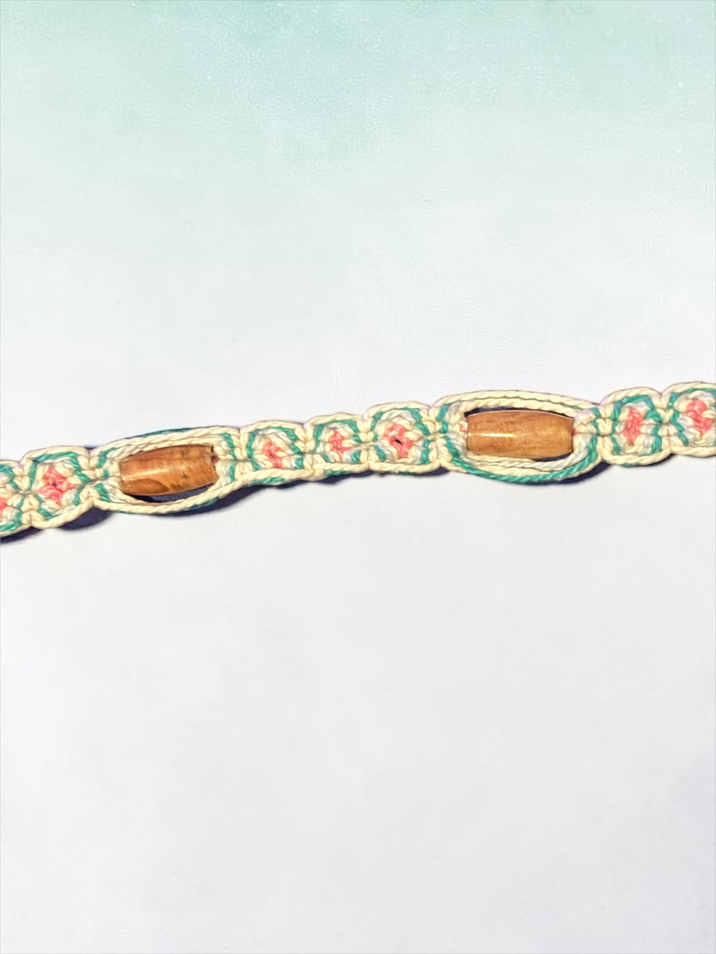 Wooden Bead Macrame Necklace | Smooth Olive Wood Beads
