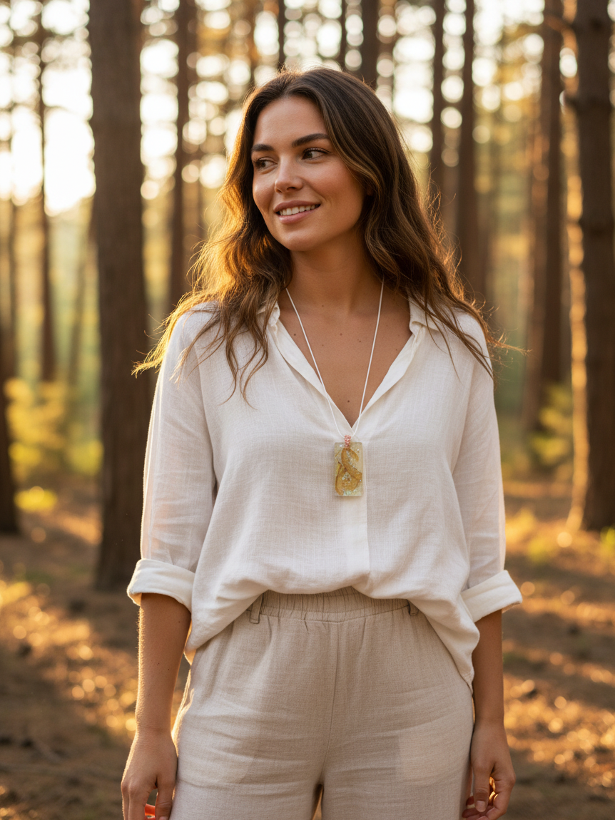Green Helicopter Seeds in Resin Pendant | Woodland Wings Necklace