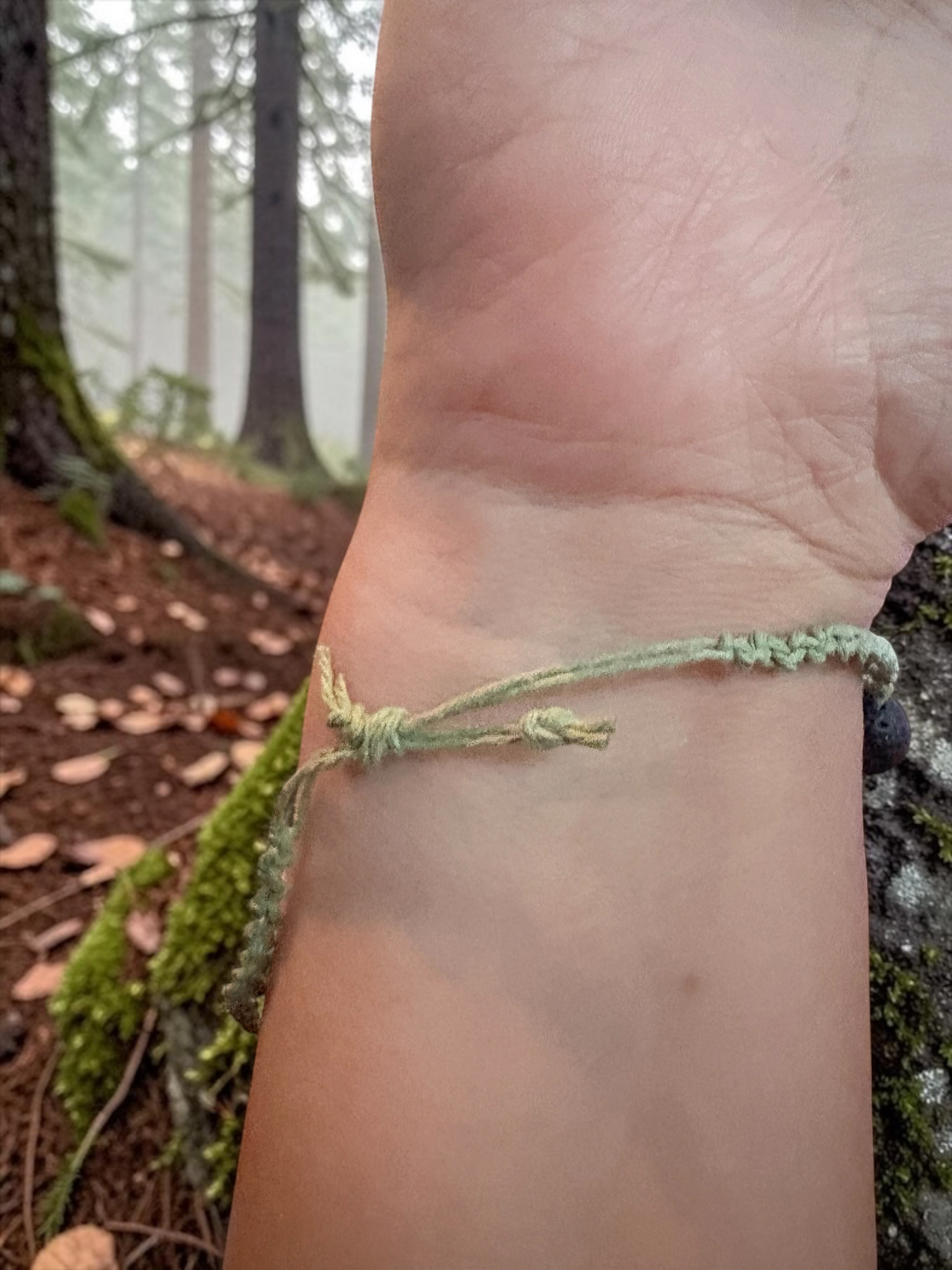 Lava Stone Friendship Bracelet | Hemp and Stone Adjustable Bracelet