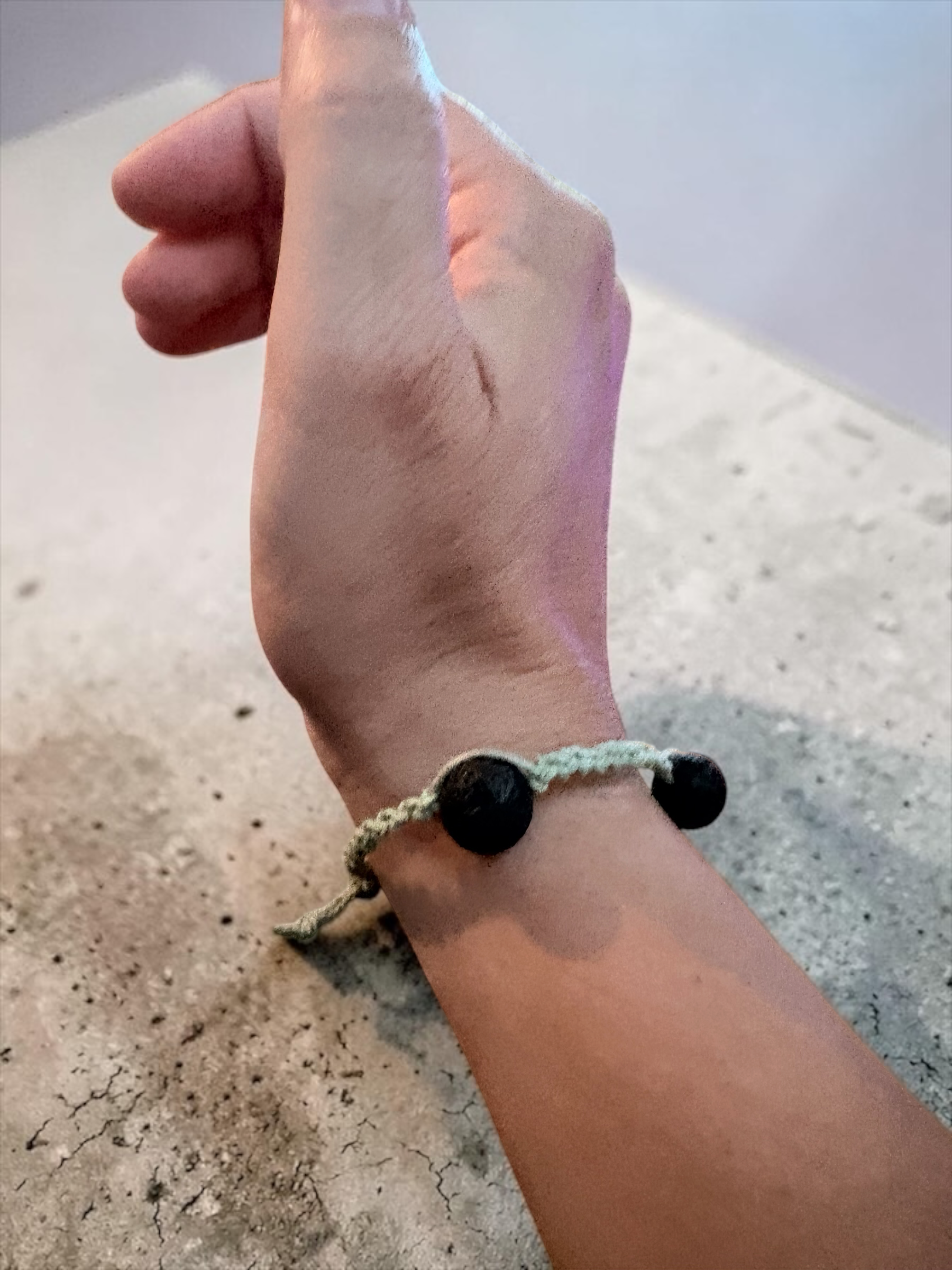 Lava Stone Friendship Bracelet | Hemp and Stone Adjustable Bracelet