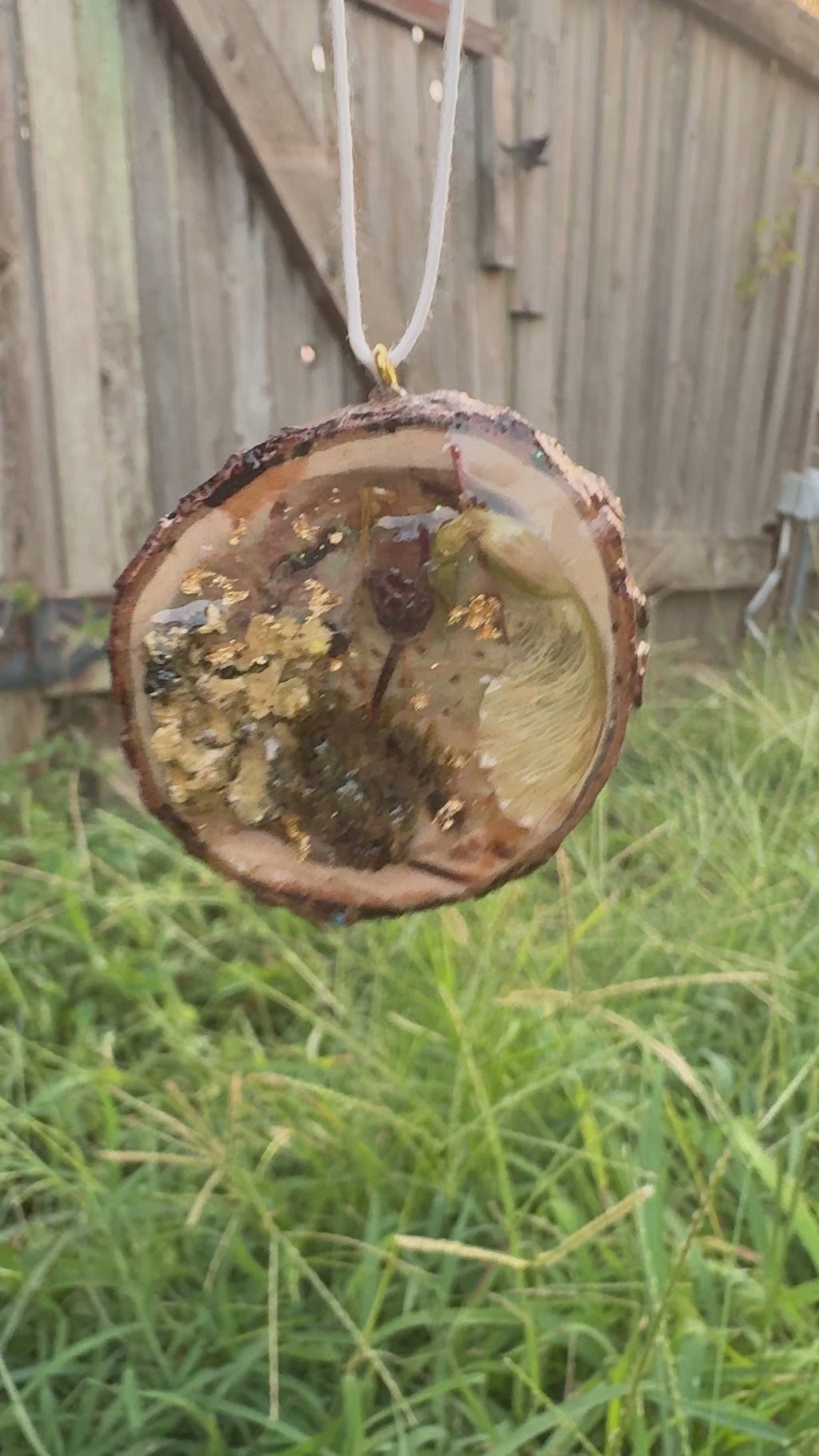 Woodland Keepsake Pendant | Real Botanicals and Wood Slice in Resin